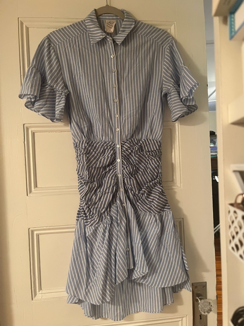 cinq à sept Blue & White Striped Shirt Dress